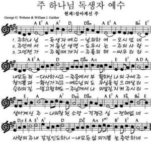 A코드 찬양 – 주 하나님 독생자 예수 (살아계신 주) 악보 다운로드 및 묵상