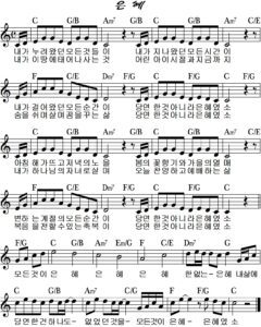 C코드 찬양 – 내가 누려왔던 모든 것들이 (모든 것이 은혜) 악보 다운로드 및 묵상
