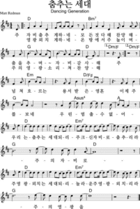 D코드 찬양 – “춤추는 세대” 악보 다운로드 및 묵상