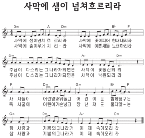 F코드 찬양 – ‘사막에 샘이 넘쳐 흐르리라’ 악보 다운로드 및 묵상