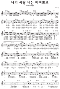 C코드 찬양 – 나의 사랑 너는 어여쁘고 (나의 하나님) 악보 다운로드 및 묵상