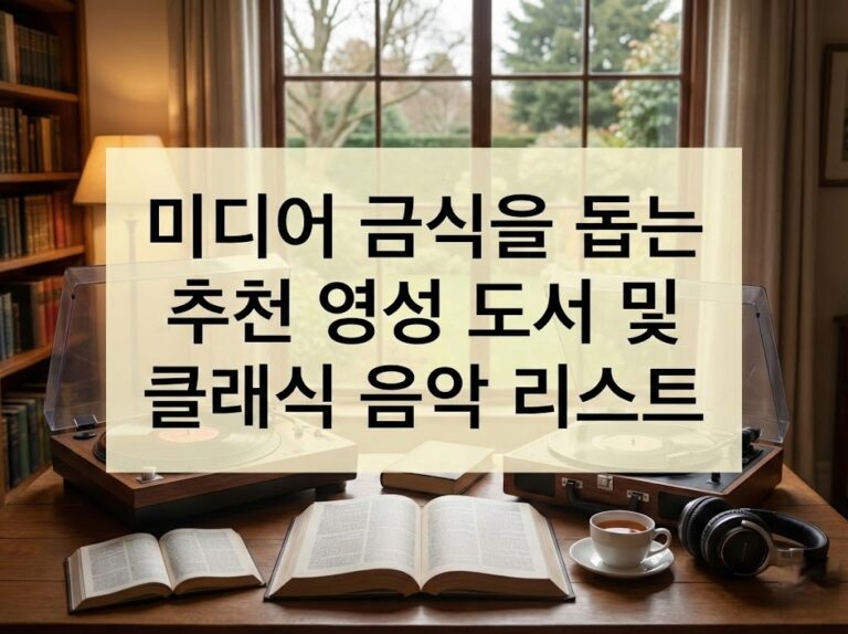 미디어 금식을 돕는 추천 영성 도서 및 클래식 음악 리스트