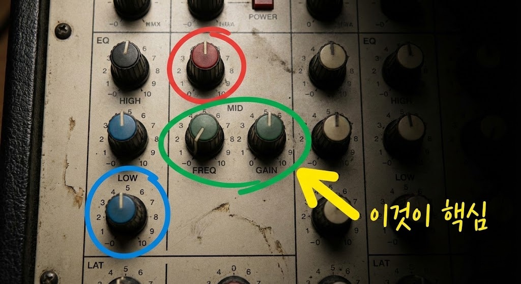 예배 중 '삐-' 소리? 믹서 EQ 조절로 하울링 3초 만에 잡는 법 2 믹서 EQ 조절 노브, 3가지만 구분하면 끝!
