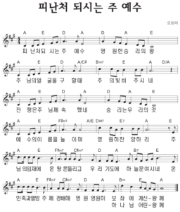 A코드 찬양 – ‘피난처 되시는 주 예수’ 악보 다운로드 및 묵상