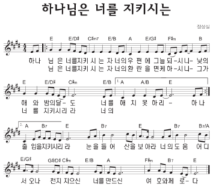 E코드 찬양 – ‘하나님은 너를 지키시는’ 악보 다운로드 및 묵상